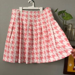 Liz Claiborne Powder Pink Houndstooth Skirt